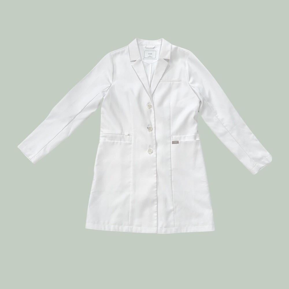 FIGS Bellevue Long Slim Lab Coat Professional Medical Uniform Size S $118